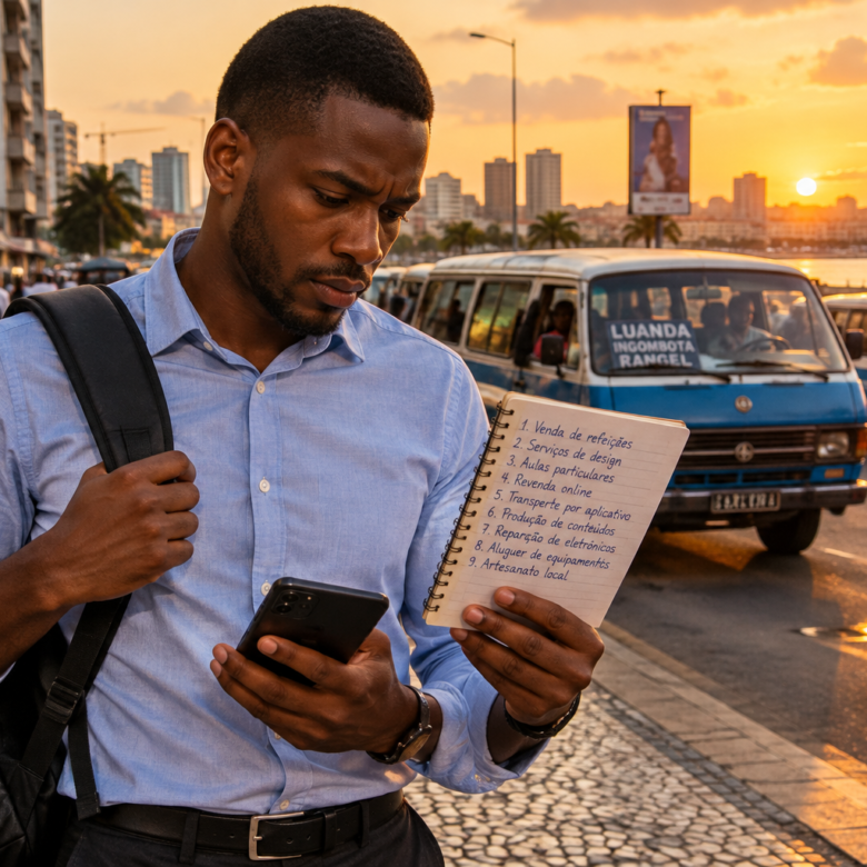 Trabalhador angolano em Luanda a planear renda extra após o expediente